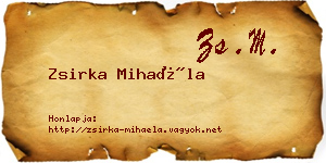 Zsirka Mihaéla névjegykártya